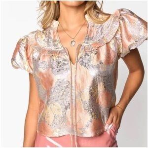 BuddyLove NWT Leeland sugar cube puff sleeve blouse